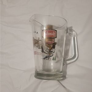 Schmidt Glass Beer Pitcher with Wildlife Design